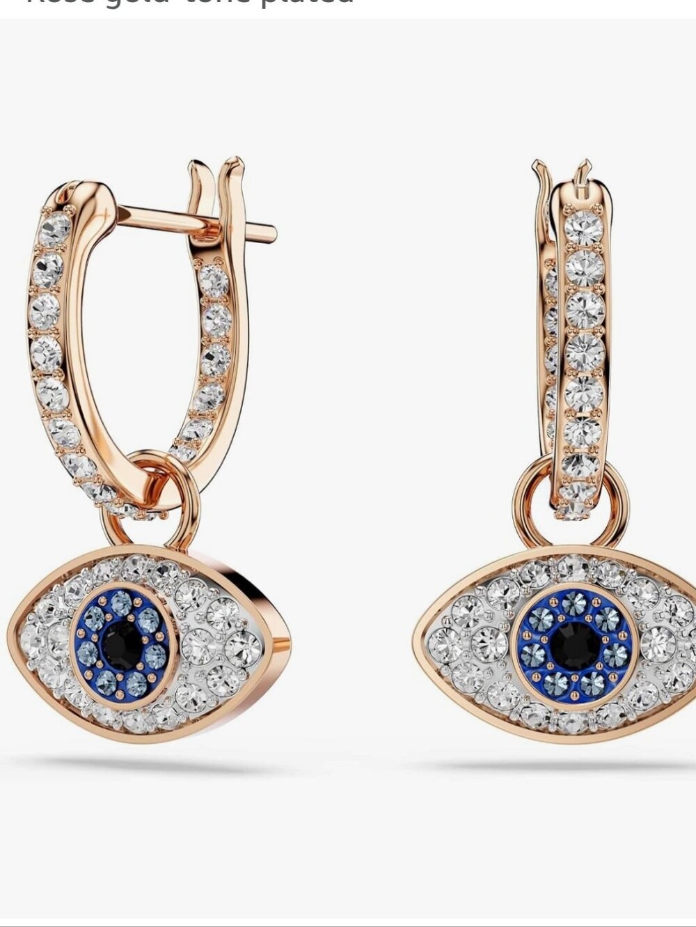 NWT Symbolica drop earringsEvil eye, Small, Blue, 18K rose gold plated